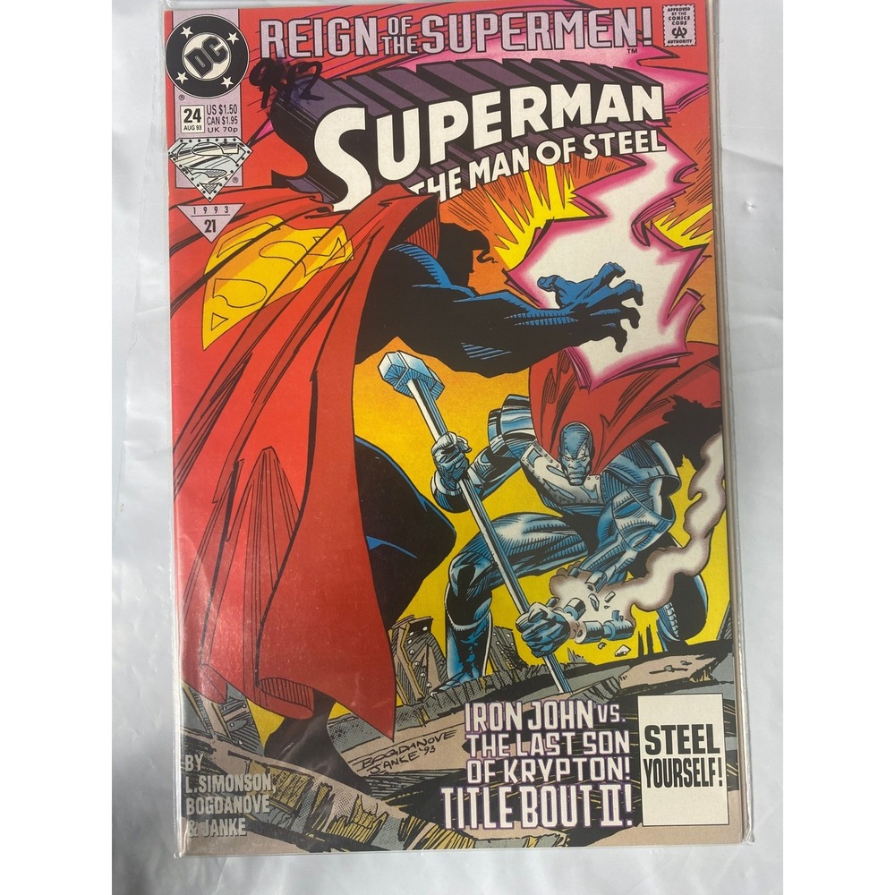 Superman The Man of Steel 24 Reign of the Supermen‎ DC Comics 1993 Steel